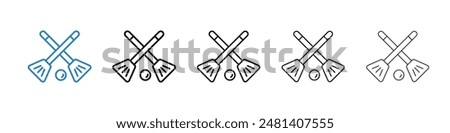 Broom-ball liner icon vector set.