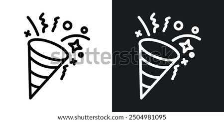 Congratulations vector icon set black and white filled and outlined style.