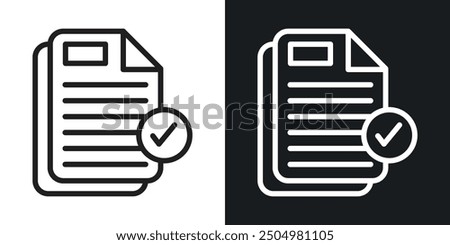 Consent vector icon set black and white filled and outlined style.