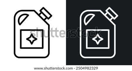 Bleach cleaning vector icon set black and white filled and outlined style.