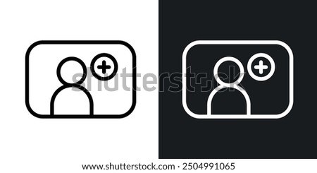 Followers vector icon set black and white filled and outlined style.