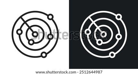 Radar outlined icon vector collection.