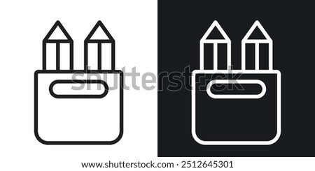 Pencil box outlined icon vector collection.