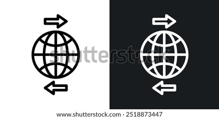 Import-export outlined icon vector collection.