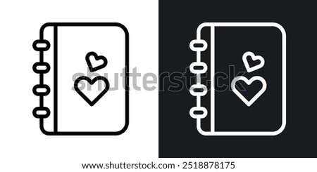 Wedding album outlined icon vector collection.