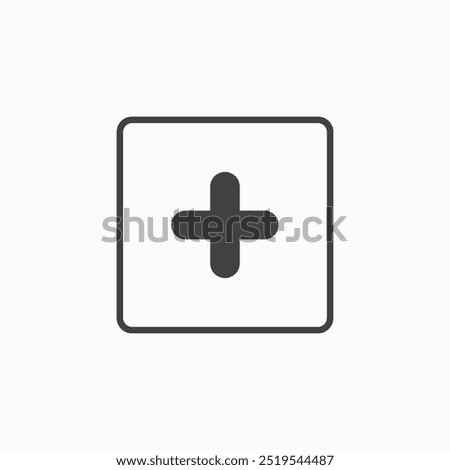 Plus thin liner icon isolated