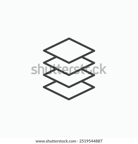 Layers thin liner icon isolated