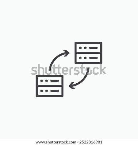 Data transfer thin liner icon isolated