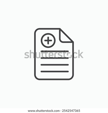 Add document icon in solid black and white color