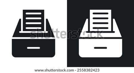 Archive icons in solid black and white colors