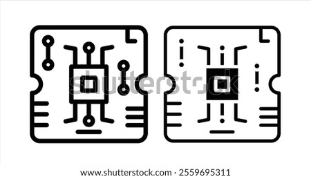 PCB Icon collection in filled and stroke style.