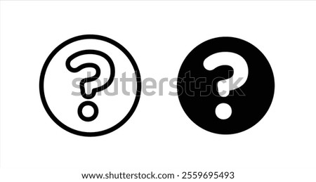 Question mark Icon collection in filled and stroke style.