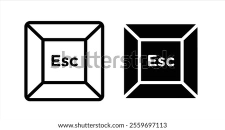 Esc Icon collection in filled and stroke style.