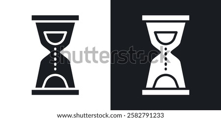 Hourglass end icons set vectors black and colored style