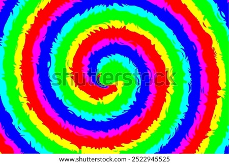 Bright spiral. Background image.
A bright rainbow spiral is made up of six colours.