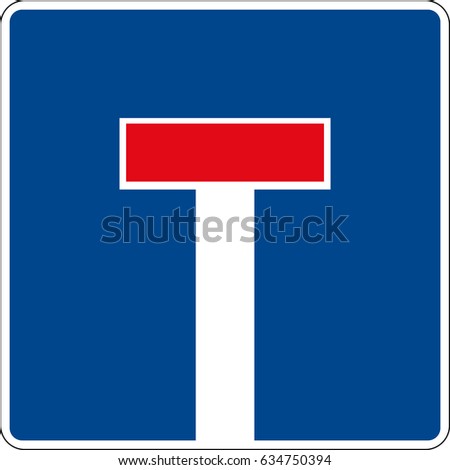A dead end. Vector road sign Germany.