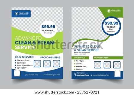 modern vector creative cleaning service flyer, house cleaning flier, home service template, pool, roof cleaning poster, office cleaning brochure commercial  service flyer design