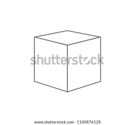 Cube icon. Cube outline vector.  cardboard box vector. 