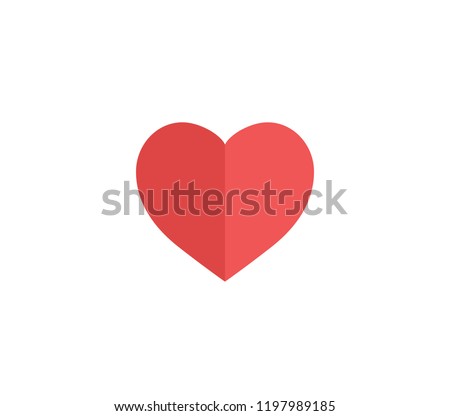 Heart icon. Half heart icon.  Two piece heart vector.  Red heart vector design. 
