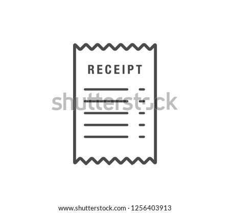 Receipt icon. vector paper receipt. 