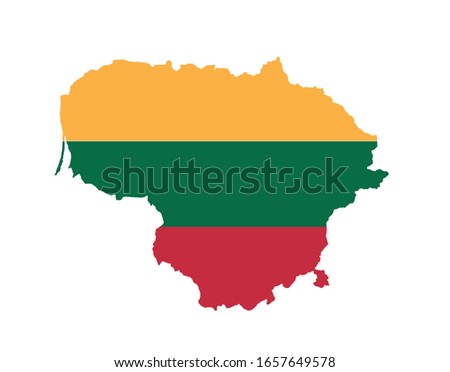 Lithuania map vector.  Lithuania flag vector. 