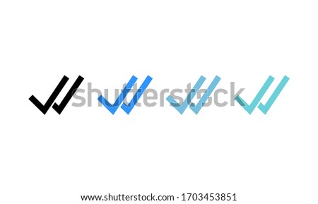 Double check  icon. Simple double check  sign vector illustration. 