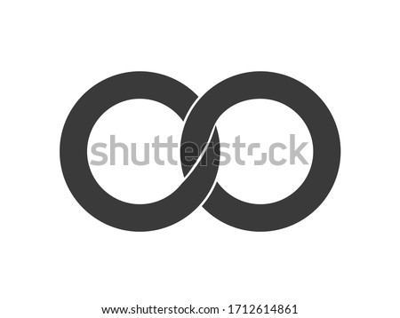 Infinity icon.  Two locked circles vector illustration.  Alliance icon.  Link icon. 