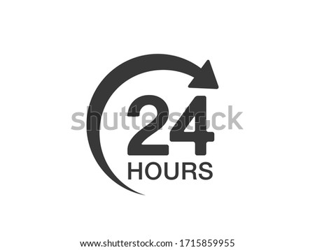 24 hours icon. 24 hours vector sign. 24 hours delivery icon. 