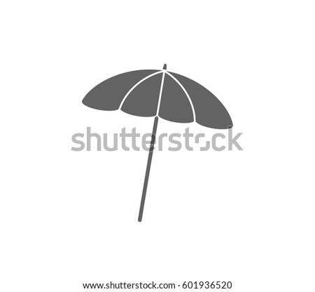 Vector beach umbrella. Umbrella icon. Beach icon. 