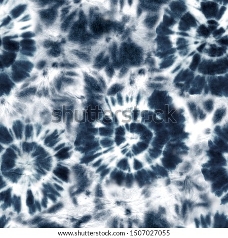 Tie dye shibori seamless pattern. Watercolor hand painted indigo black colored circle elements on white background. Watercolour abstract texture. Print for textile, fabric, wallpaper, wrapping paper. Foto stock © 