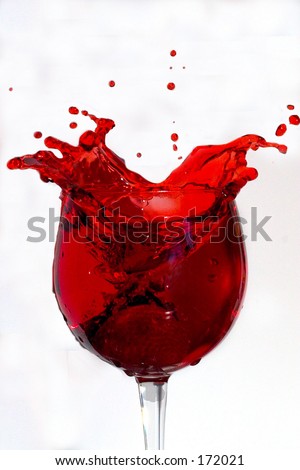 Red Splash from wine Glass