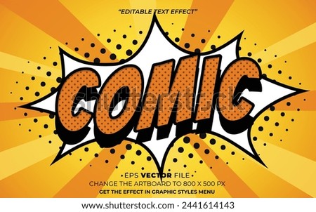 Comic pop up style text effect editable vector