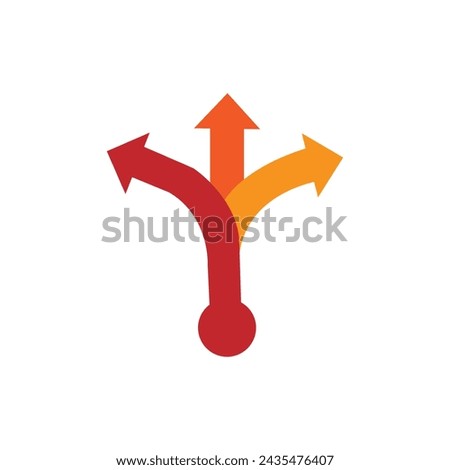 Three Headed Arrow Icon in trendy flat style isolated on grey background. Arrow symbol for your web site design, logo, app, UI. Vector illustration 2 9 9