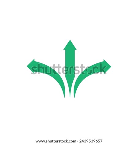 Three Headed Arrow Icon in trendy flat style isolated on grey background. Arrow symbol for your web site design, logo, app, UI. Vector illustration 3 2 1 1