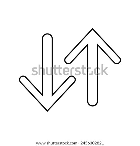 up and down arrows icon vector, Rounded mini arrows, up-down icon. A small two-way black direction symbol 3 1 2
