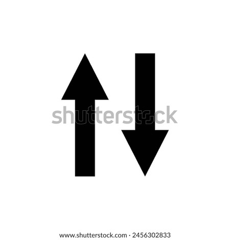 up and down arrows icon vector, Rounded mini arrows, up-down icon. A small two-way black direction symbol 3 1 2
