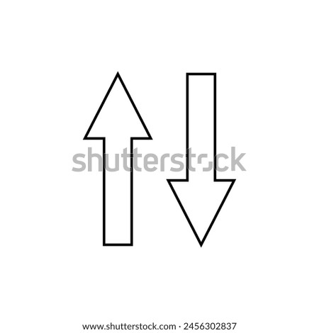 up and down arrows icon vector, Rounded mini arrows, up-down icon. A small two-way black direction symbol 3 1 2
