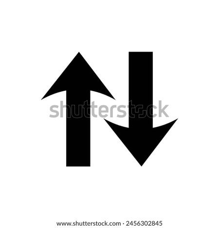up and down arrows icon vector, Rounded mini arrows, up-down icon. A small two-way black direction symbol 3 1 2
