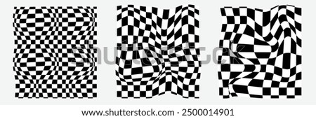 Black and white checker pattern vector illustration. Chess board. Abstract checkered checkerboard for game. Grid geometric square shape. Race flag. Retro mosaic checkerboard psychedelic pattern.