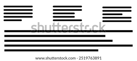 Text align icon vector set. Paragraph alignment symbol. Align icon vector illustration on white background.