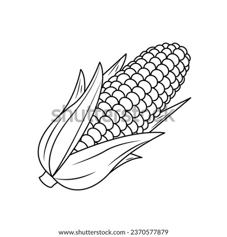 The Illustration of Corn Line Art