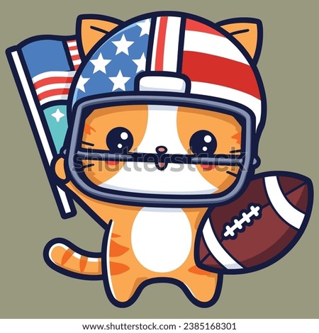 cartoon cat playing american football