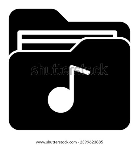 Music Folder icon glyph style for download (music player pack)