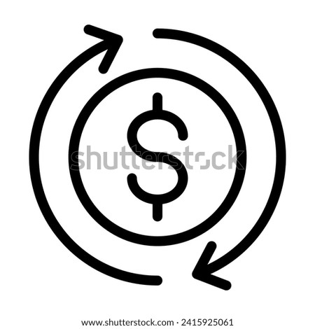 This is the Cashflow icon from the Investment icon collection with an Outline style