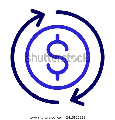 This is the Cashflow icon from the Investment icon collection with an Color Outline style