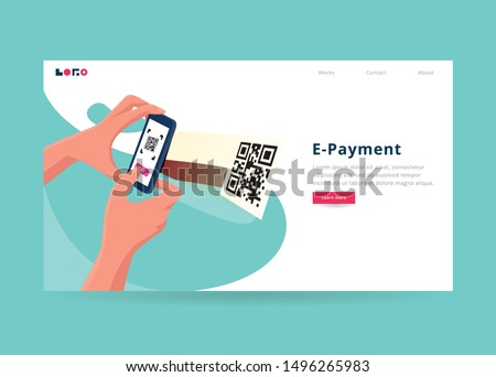 Scan Payment Illustration for landing page ストックフォト © 