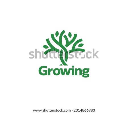 Growing Tree Logo Vector Illustration