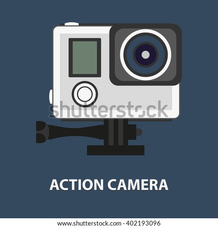 Action camera logo. Camera for active sports. Ultra HD. 4K