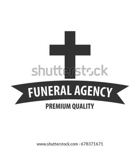 Funeral home undertaking ceremonial service. Funeral agency. Vector logo and emblem