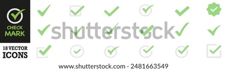 Check mark icon. Check mark vector icon. Checkmark Illustration. Vector symbols set ,green checkmark isolated on white background. Correct vote choise isolated symbol. Vector Illustration. EPS 10